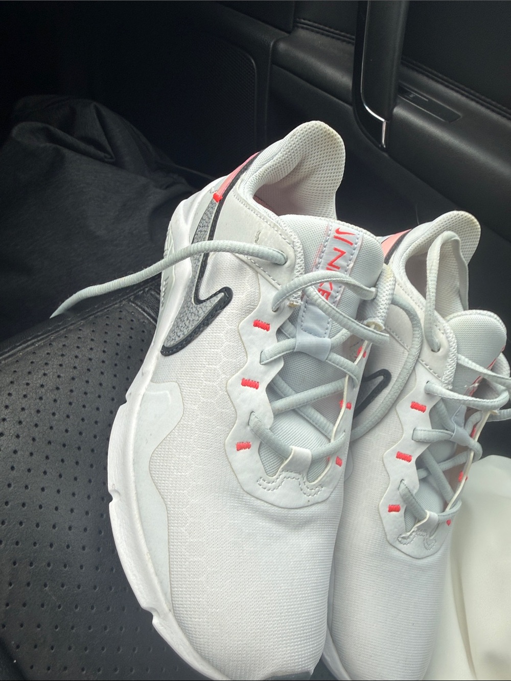 Nike Light Gray Sneakers with Coral Highlights